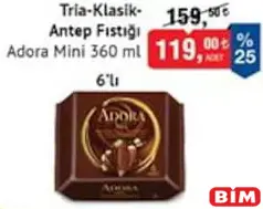 ADORA MİNİ TRİA-KLASİK-ANTEP FISTIĞI DONDURMA 360 ML 6'LI fiyat ve kampanya bilgisi